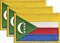 Comoros Flag Patch Set - Pack of 3 Embroidered Iron On or Sew On Emblems. 3.5" x 2.25"